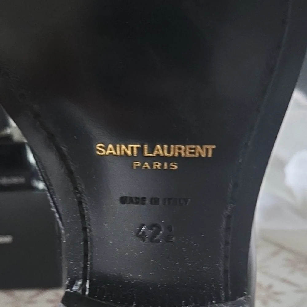 Saint Laurent Black Patent Leather Oxfords - Picture 5 of 5